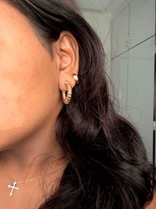 3 Pairs of Anti Tarnish Gold Hoops