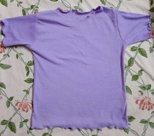 Cute Purple Lettuce Hem Top