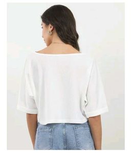 Shein boat neck batwing sleeve short texture top