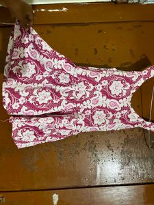 Pink Floral Print Summer Dress