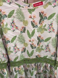 Cute Tropical Print Peplum Top