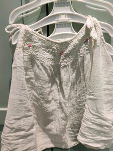 Hand Smoked ,Hand Embroidered Shoulder Tie Frock
