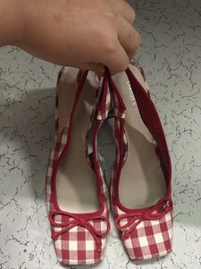 Red Gingham Casual heels