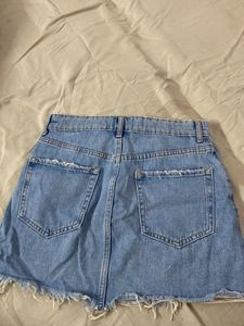Distressed Denim Mini Skirt
