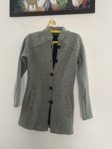 Elegant Grey Button-Up Coat