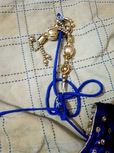 Blue Velvet Embellished Blouse