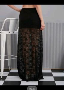 Elegant Black Lace Maxi Skirt