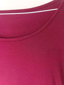Maroon Scalloped Hem Dress
