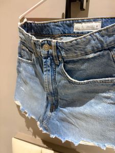 ZARA Light Wash Denim Skirt