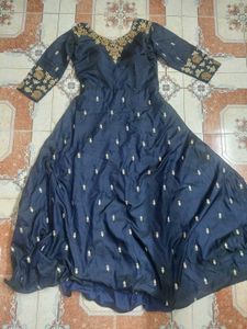 Elegant Navy Blue Anarkali Suit