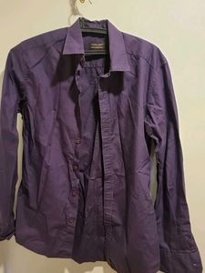 zara man Purple Button-Up Shirt (S 38)