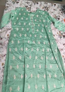 Green Embroidered Kurta