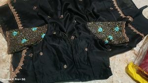 Elegant Black Saree with Embellished Blouse