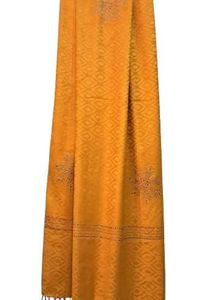 MUSTARD STOLE WITH SWAROVSKI WORK