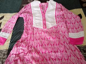 Stylish Pink Printed Kurta