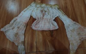 Boho Off-Shoulder Bell Sleeve Top