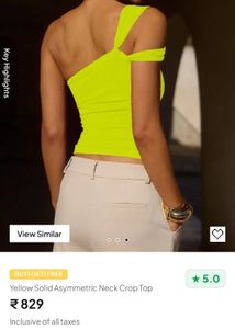 Newme Yellow One-Shoulder Crop Top