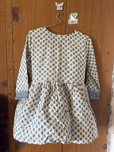 Boho Blue &amp; Beige Print Kurta