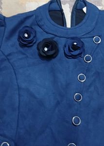 Stylish Blue High-Low  Dress