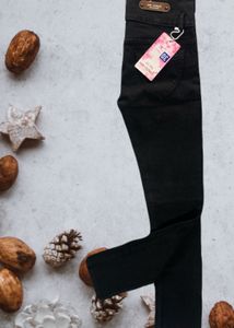 Girls Waist Ankle Black Jeans