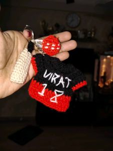 Handmade Crochet Virat Kohli Jersey Keychain