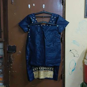 Navy Blue Kurta Set with Gold Embellishments combo