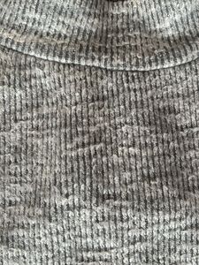 Grey Glittery Ribbed Turtleneck Top