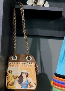 Pack 2 Zip 9 Denim Jhola &amp; Long Chain Sling Bags
