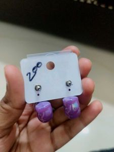 Purple Twisted Hoop Earrings