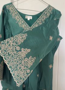 Elegant Green Embroidered Kurta Set