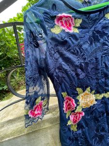 Beautiful Blue Embroidered Dress