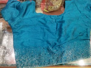 Elegant Teal Saree with Sparkle