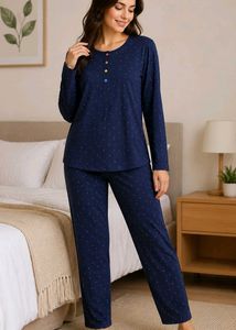 Cozy Navy Polka ords set