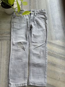 Light Grey Distressed Denim Jeans