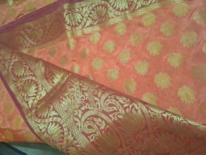 Elegant Orange Silk Saree