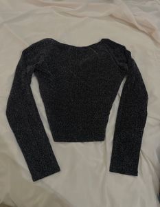 Sparkly Ruched Wrap Top