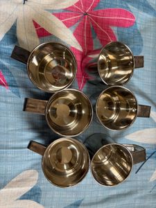 Set of 6 Stainless Steel Mugs- Brand New