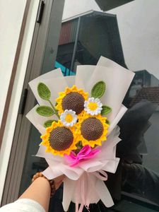 Handmade Crochet Sunflower Bouquet