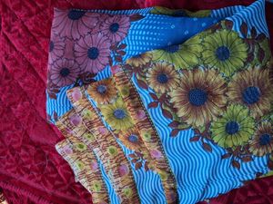 Vibrant Floral Print Saree