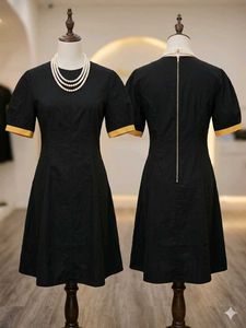 Elegant Black Puff Sleeve Dress