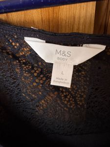 Mark and Spencer Black Lace Detail Nightdre