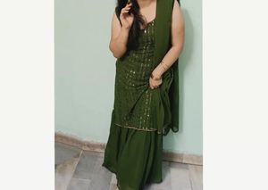 Gorgeous Green Sequined Kurta Set