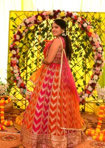 Vibrant Orange & Pink Lehenga Choli