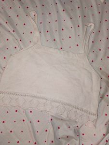 White Cropped Tank Top