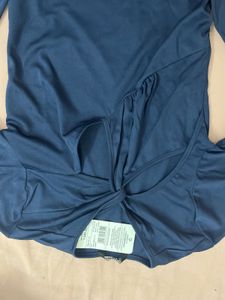 Navy Blue Tie-Front bodysuit