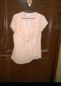 Peach Ruffle Top