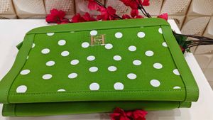 Carolina herrera Green Polka Dot Clutch Bag