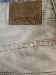 Beige Wide Leg Jeans by Zudio