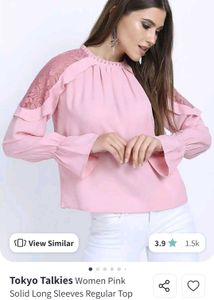 Pink Lace Sleeve Top