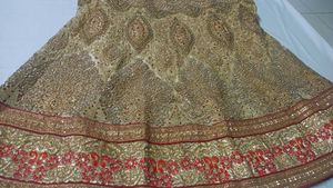 Stunning Golden &amp; Red Lehenga Choli
